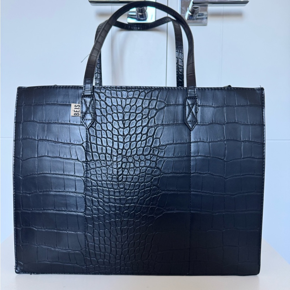 BEIS work tote in black croc - WAITLISTED